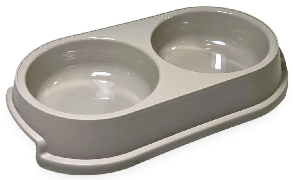 6023745 Миска двойная для кошек и собак Irak Plast, 0,25+0,25 л — изображение 1