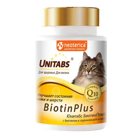 6023761-2 Unitabs BiotinPlus витамины для кошек для улучшения кожи и шерсти 120 табл. — изображение 1