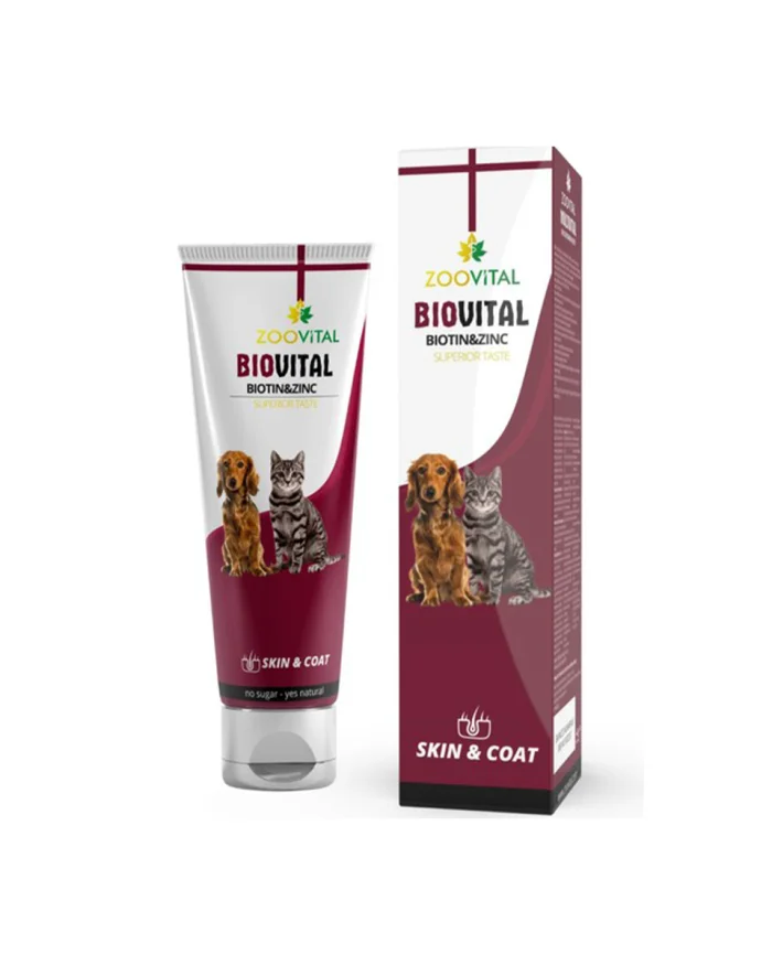 6023779 ZOOVITAL paste for cats and dogs biotin & zinc паста с биотином и цинком для здоровья кожи и шерсти у кошки и собак 100 г — изображение 1