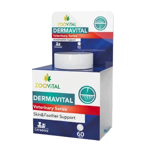 6023784 ZOOVITAL Dermavital, кормовая добавка улучшает состояние кожи и шерсти, для собак и кошек, 60 таб — изображение 1
