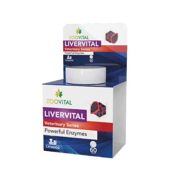 6023789 ZOOVITAL Livervital, itlər və pişiklər üçün qaraciyər sağlamlığı üçün multivitamin əlavəsi, 60 tablet - Image 1