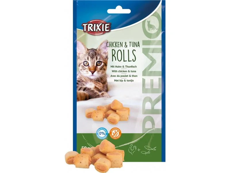 6023808 Trixie PREMIO Chicken & Tuna Roll лакомство для кошек, роллы с курицей и тунцом 50 г — изображение 1
