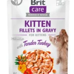 Brit Care Filetosu, hinduşka ilə sousda pişik balaları üçün yaş yem, 85 q
