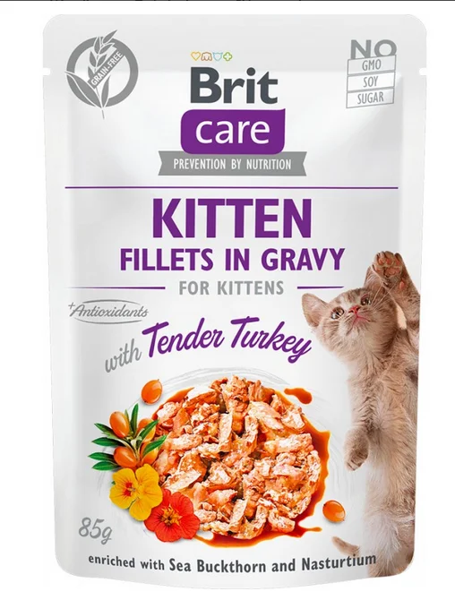 6023830 Brit Care Fillets with Turkey for Kitten влажный корм для котят с индейкой в соусе, 85г — изображение 1