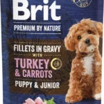 Brit Premium puppy and Junior with Turkey and Carrot in gravy влажный корм для собак с филе индейки и моркови в соусе, 85г
