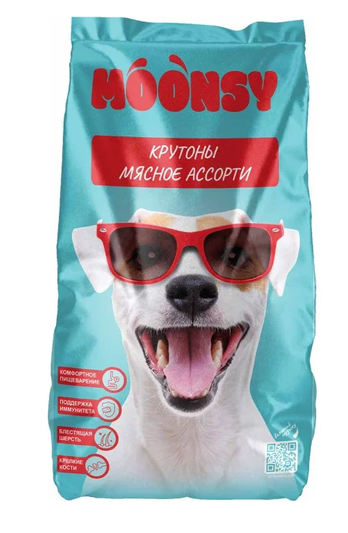 60238400 Moonsy сухой корм для собак средних пород мясной ассорти (целый мешок 15 кг) — изображение 1