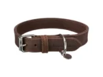 Trixie Rustic S–M: 34–40 sm/25 mm dəri yaxalıq, tünd qəhvəyi.