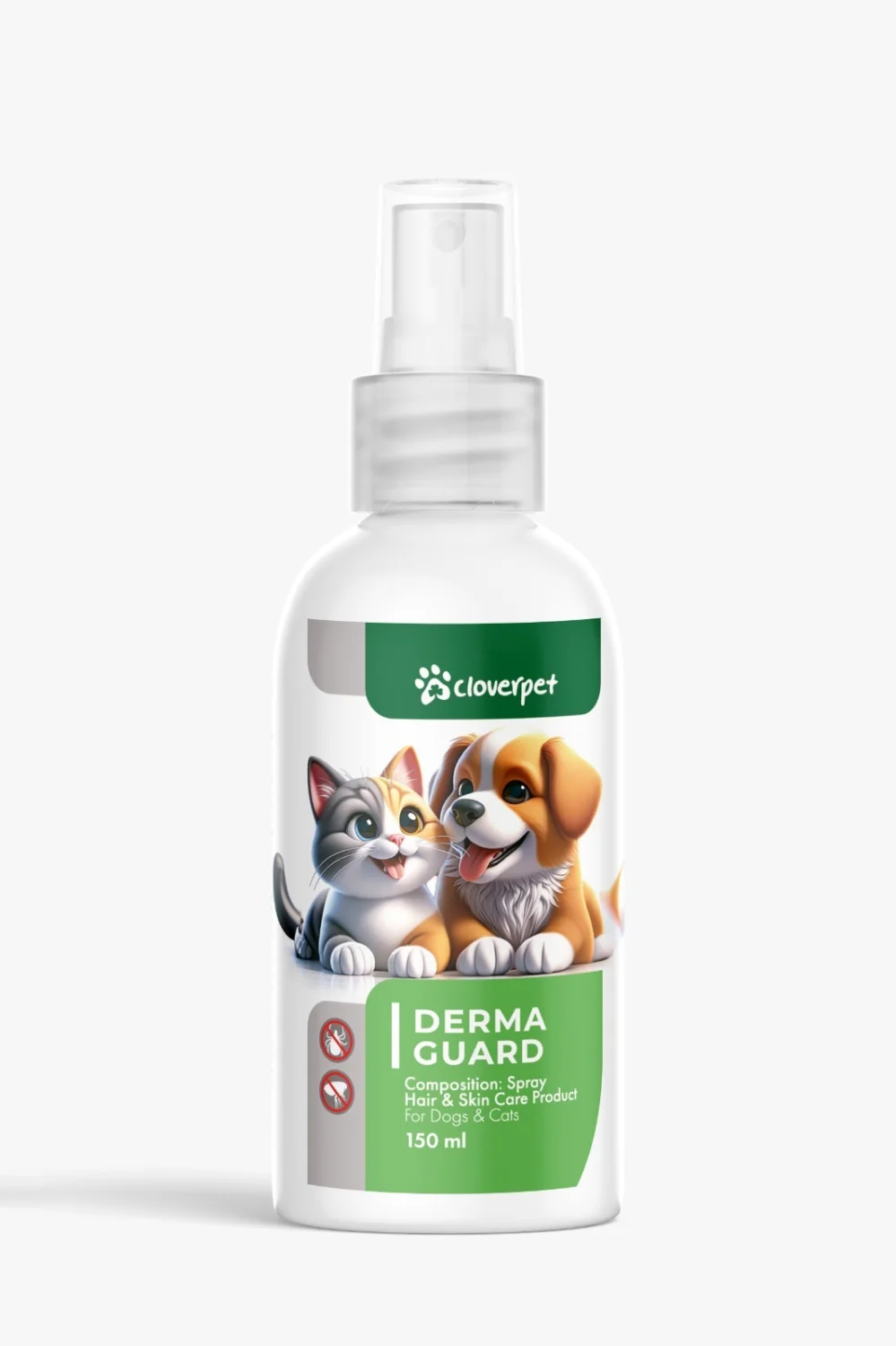 6023911 Cloverpet Derma Guard hair and skin spray for dog's and cat's спрей Cloverpet Derma Guard для ухода за шерстью и кожей собак и кошек, 150 мл — изображение 1