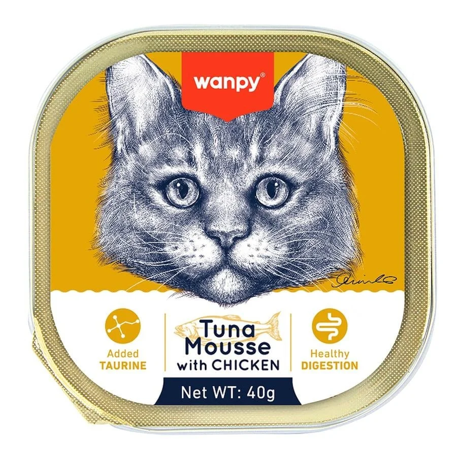 6023918 Wanpy Cat Alutray влажный корм с тунцом и курицей, 40г — изображение 1
