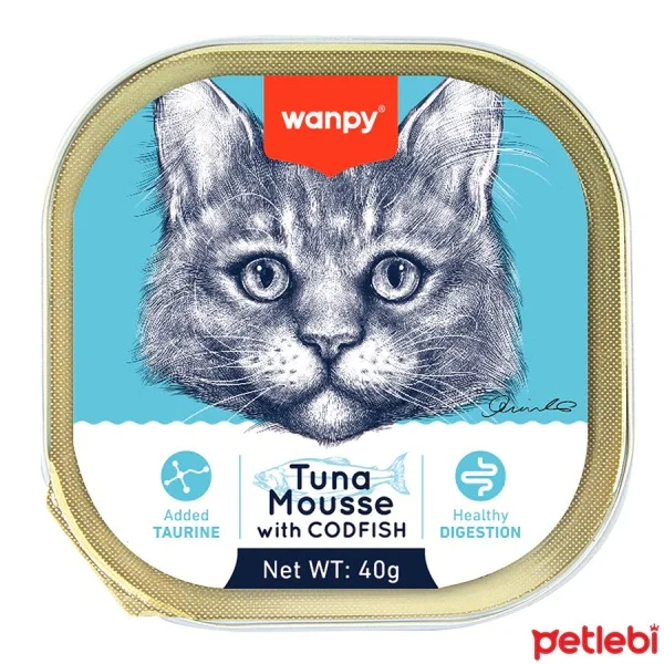 6023919 Wanpy Alutray tuna və treska pastası ilə yaş yem, 40 q - Şəkil 1