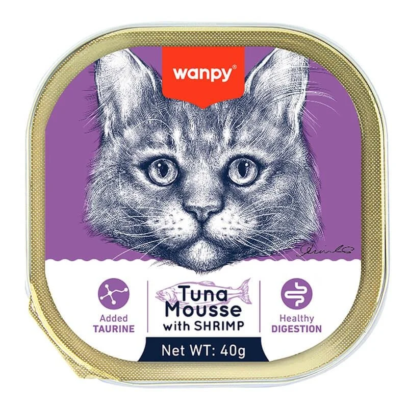 6023920 Wanpy Cat Alutray влажный корм с тунцом и креветками, 40г — изображение 1