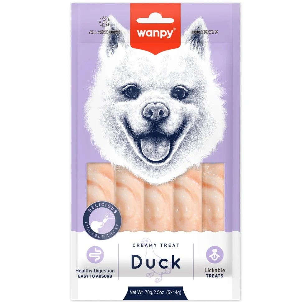 6023922 Wanpy Dog крем-лакомство для собак нежное пюре из утки, 70 г — изображение 1