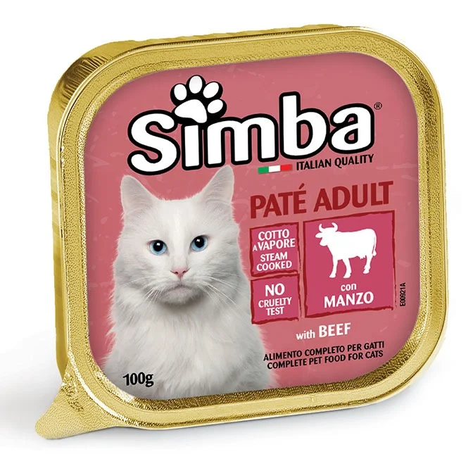 6023934 Simba cat pate with beef влажный корм для кошек паштет с говядиной, 100 гр — изображение 1