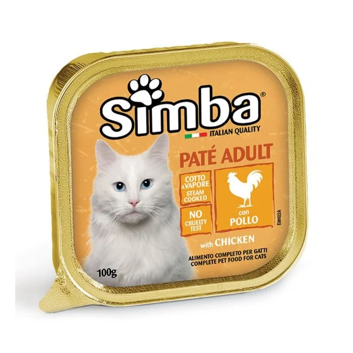 6023935 Simba cat pate with chicken влажный корм для кошек паштет с курицей, 100 гр — изображение 1