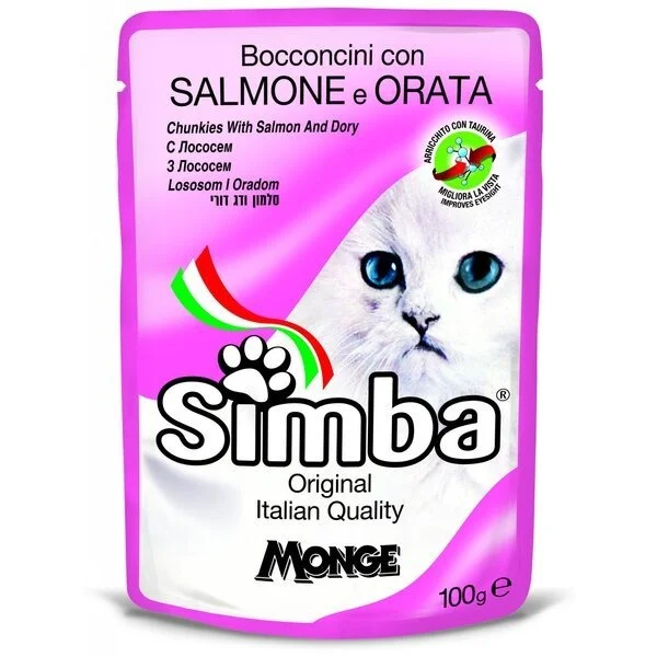 6023940 Simba wet cat food влажный корм для кошек с лососем, 100 г — изображение 1