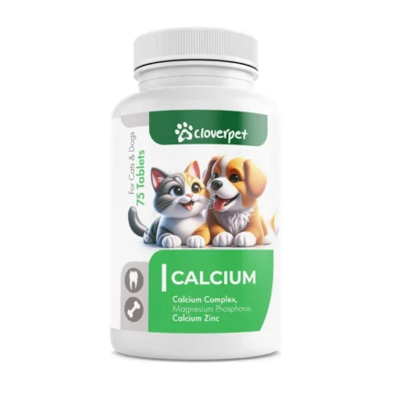 Cloverpet Calcium complex magnesium phosphorus calcium zinc for dog's & cat's  кальциевый комплекс с магнием, фосфором, кальцием и цинком для собак и кошек, 75 таб