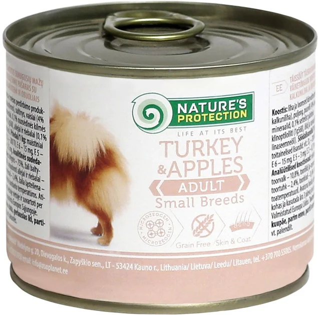 6023963 Nature's Protection Adult Small Breeds Turkey & Apples влажный корм для собак малых пород с индейкой и яблоками, 200 г — изображение 1