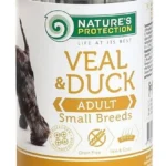 Nature's Protection Yetkin Kiçik Cinsli Dana və Ördək Yaş Yemi, Yetkin Kiçik Cinsli İtlər üçün Dana və Ördək, Dana və Ördək ilə, 400 q