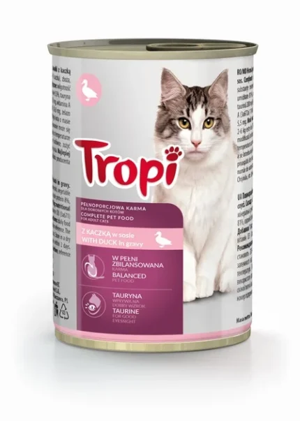 Tropi влажные консервы для кошек с уткой в соусе 415 г