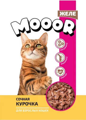 6023991 Mooor, влажный корм для кошек, со вкусом курицы в желе, 75 гр — изображение 1