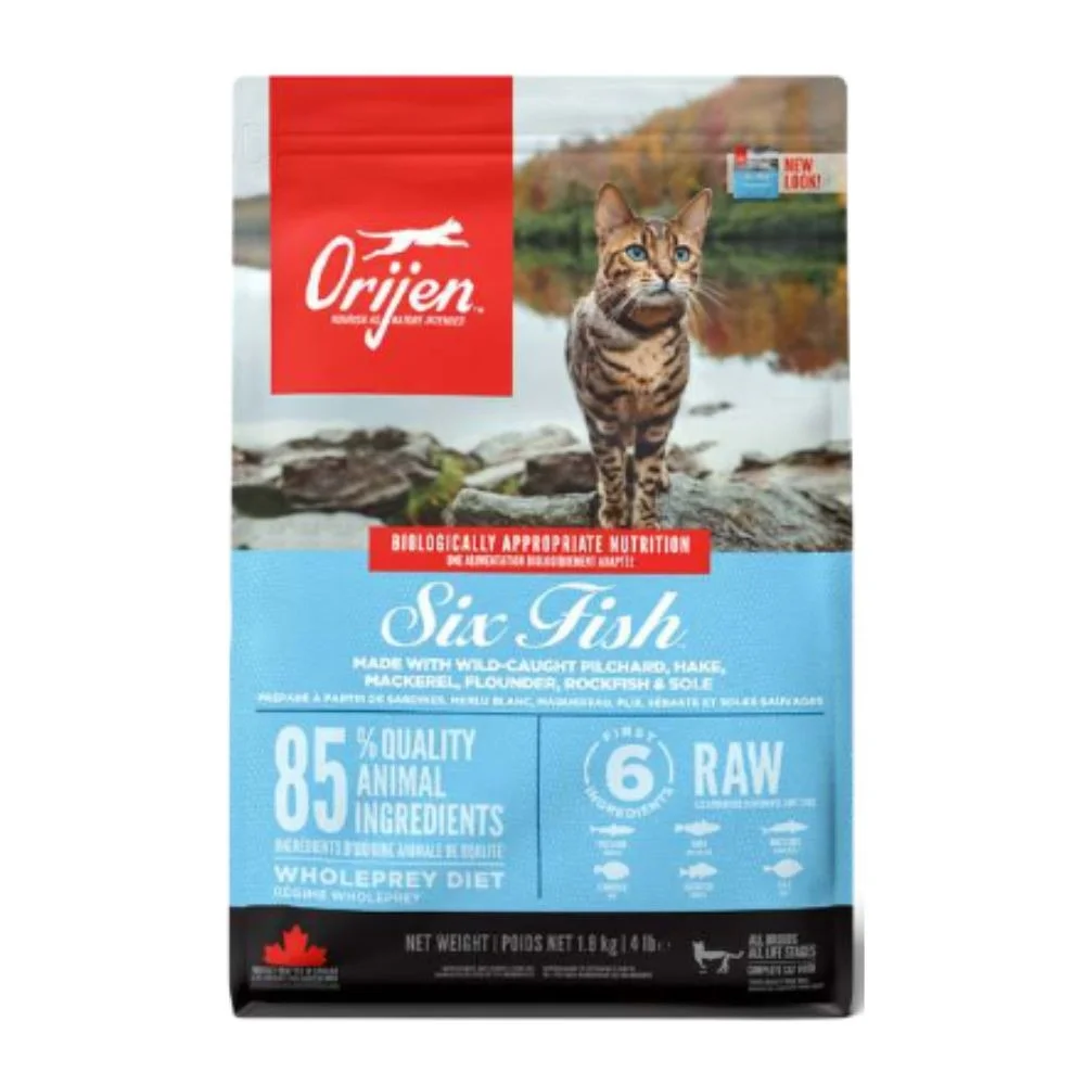 6024033 Orijen 6 Fish Cat & Kitten сухой корм для кошек всех пород и возрастов со вкусом рыбы, 1,8 кг — изображение 1