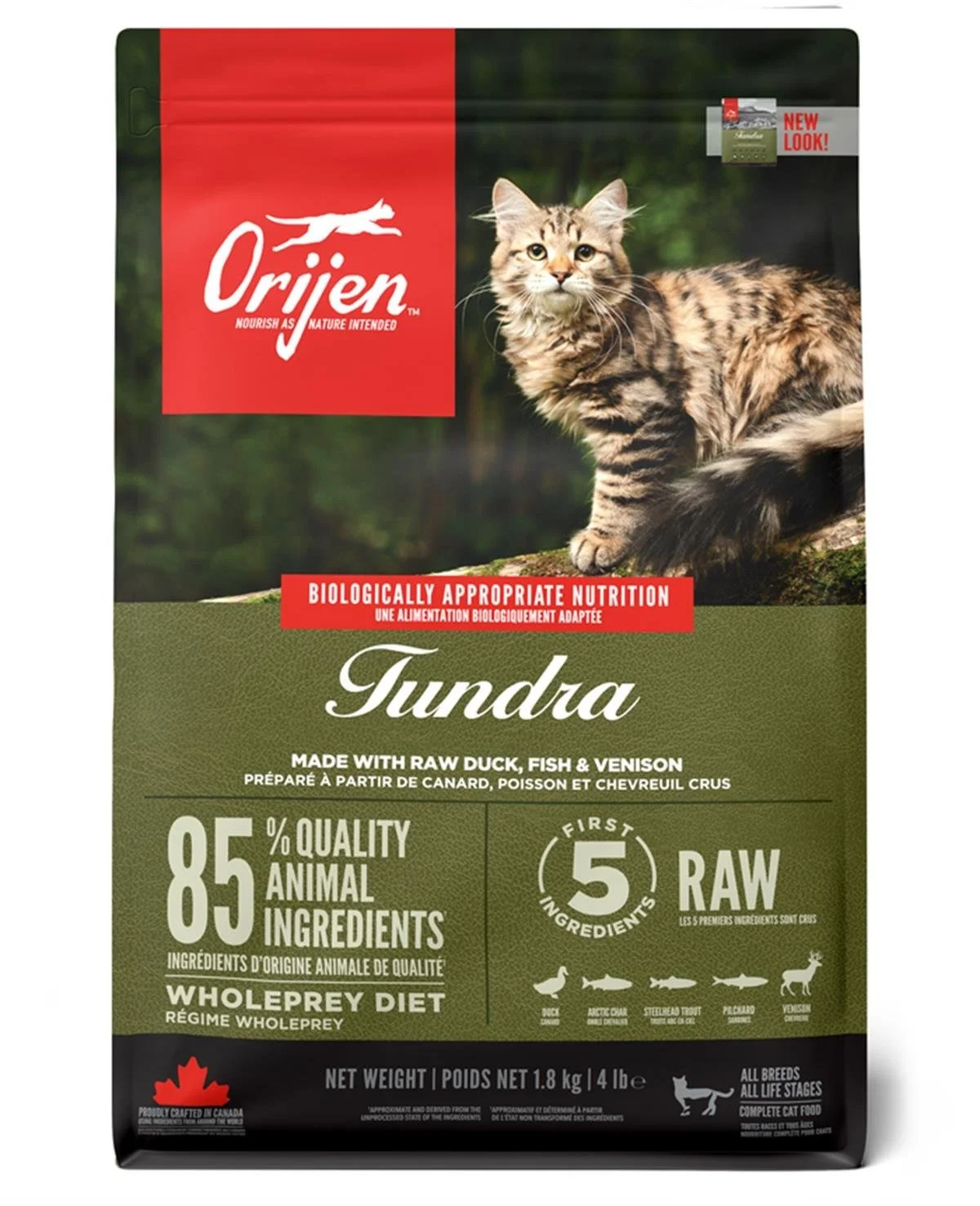 6024037 Orijen Tundra Cat сухой корм для котов всех возрастов с мясом, птицей и рыбой, 1.8 кг — изображение 1