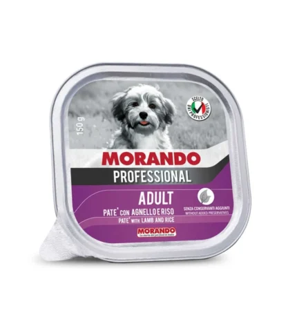 Morando Professional pate with lamb and rice влажный корм для взрослых собак паштет с ягненком и рисом, 150 гр