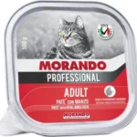 MORANDO Professional, yetkin pişiklər üçün yaş yem, mal əti paşteti, 100 q.