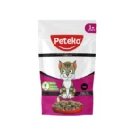 Peteko wet food for adult cat's with beef in jelly yaş yem || üçün böyüklər üçün pişiklər ilə mal əti ilə jele, 85 q