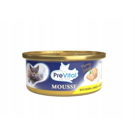 PPF PreVital консервированный влажный корм для взрослых кошек, мусс с курицей, 85 г
