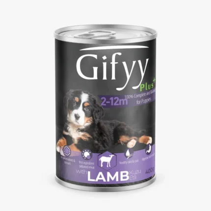 Giffy Plus wet food for puppy 2-12 month with lamb влажный корм для щенков 2–12 месяцев с ягненком, 400гр