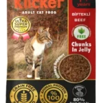 Klicker влажный корм для взрослых кошек кусочки говядины в желе, 85гр