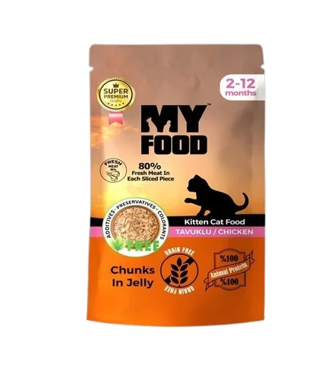 6024169 My Food влажный корм для котят кусочки курицы в желе, 85гр — изображение 1