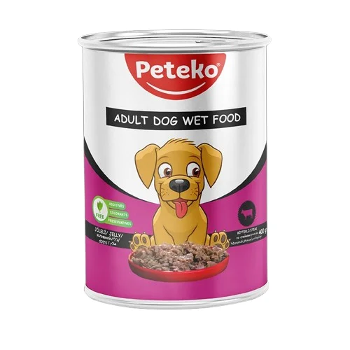 6024178 Peteko влажный корм для взрослых собак с говядиной в желе, 400гр — изображение 1