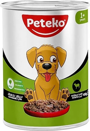 6024179 Peteko влажный корм для взрослых собак с ягненком в желе, 400гр — изображение 1