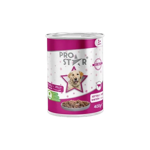 6024180 Prostar влажный корм для взрослых собак с говядиной в желе, 400гр — изображение 1