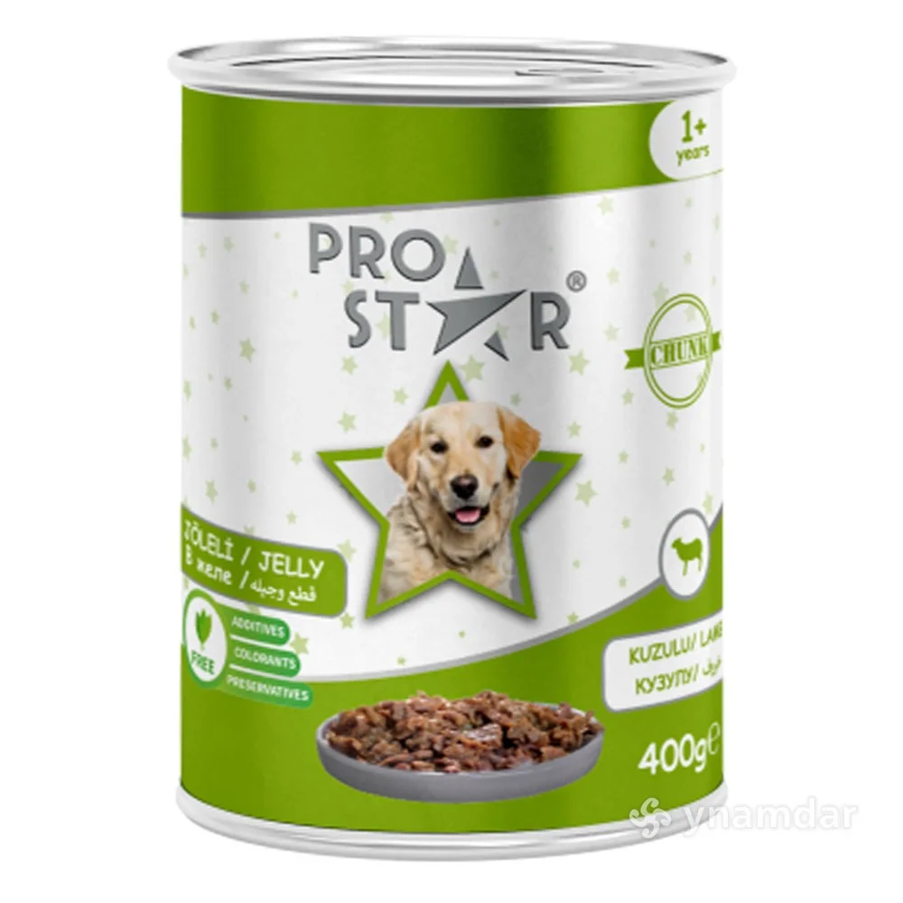 6024183 Yetkin itlər üçün Prostar yaş yemi, jele içində quzu əti ilə, 400 q - Image 1