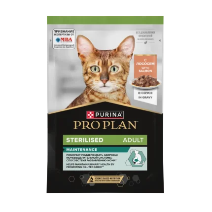 Pro Plan Maintenance Sterilised влажный корм для взрослых стерилизованных кошек с лососем в соусе, 85 г