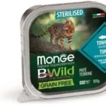Monge Cat Bwild Grain free паштет для стерилизованных кошек  из тунца с овощами, 100 г