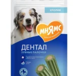 Мнямс ДЕНТАЛ Лакомство для собак "Зубные палочки" с хлорофиллом и кроликом 100 г