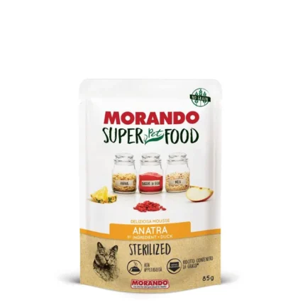 Morando Super Pet Food влажный корм для стерилизованных кошек с уткой, 85 гр