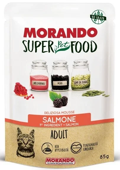 Morando Super Pet Food влажный корм для кошек с лососем, 85 г