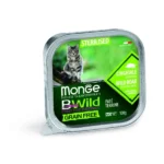 Monge Cat BWild Grain Free влажный корм для стерилизованных кошек с мясом кабана и овощами в ламистерах, 100 г