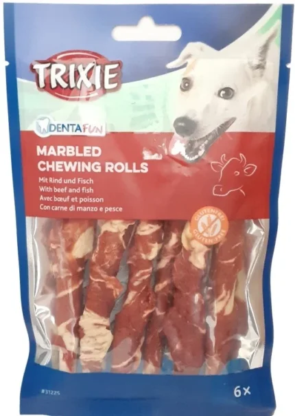 Trixie Denta Fun косточка для чистки зубов мраморная говядина,12см x 70г x 6 шт