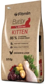 Fitmin Cat Purity Toyuq və Qaraciyər Dadlı Pişik Balaları Toyuq və Qaraciyər Dadlı Quru Yem, 10 kq (toplu)