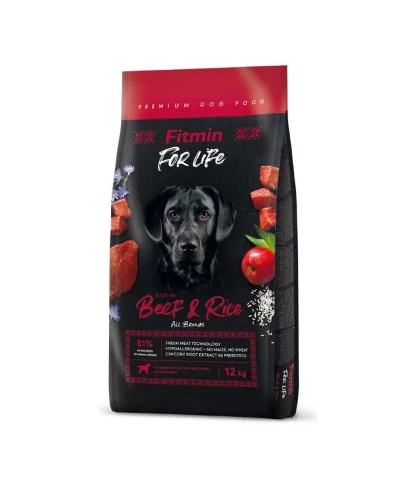 6031015 Fitmin complete feed for adult dogs of all breeds with beef and rice Полнорационный корм фитмин для взрослых собак всех пород с говядиной и рисом 12кг(на развес) — изображение 1