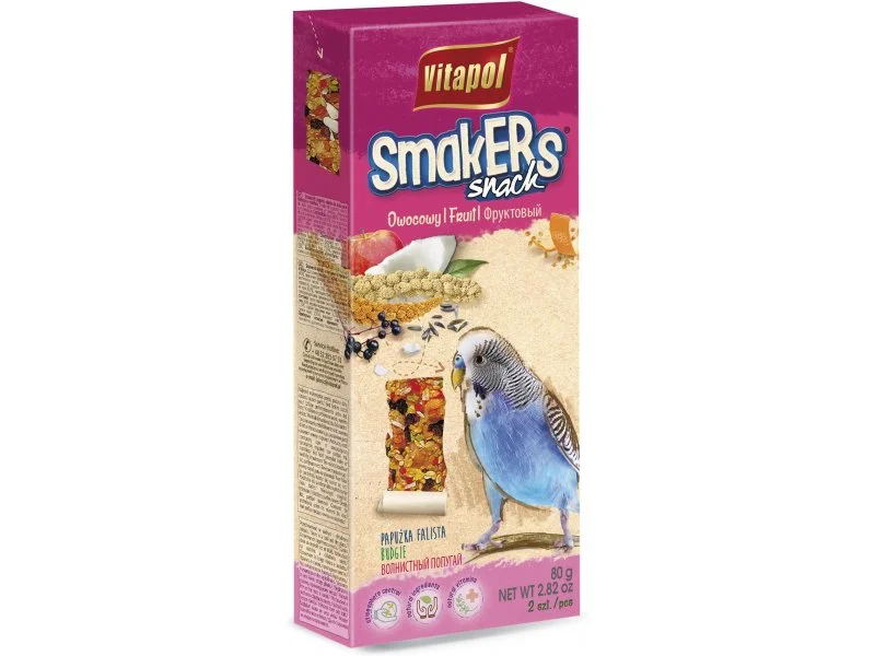 6031301-2 Vitapol Smakers для волнистых попугаев с разными зерновыми и злаковыми, фруктами 90 г — изображение 1