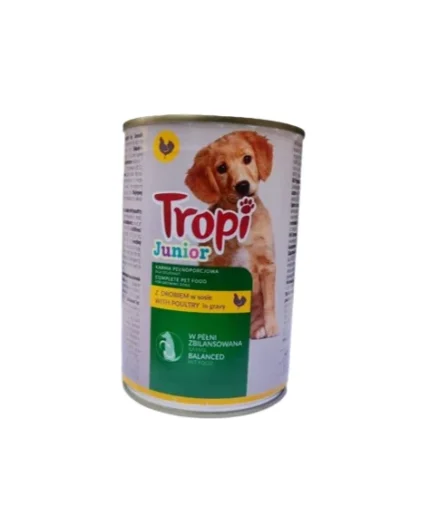 Tropi влажные консервы для щенков c курицей в соусе 415 г
