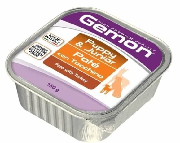 6031504 Gemon Dog pate Puppy & Junior with turkey Влажный корм для щенков со вкусом индейки 150 г — изображение 1