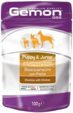 Gemon Pouch Dog Puppy & Junior with chicken Влажный корм для щенков со вкусом курицы 100 г